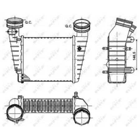 Радиатор интеркулера VW Passat 1.8 00-05 (30147A)