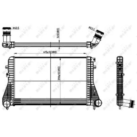 Радиатор интеркулера VW Passat/Sharan/Tiguan 1.4-2.0D 05- (30306)
