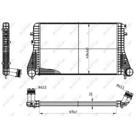 Радиатор интеркулера VW Caddy III/IV 1.6-2.0 TDI 10- (30316)