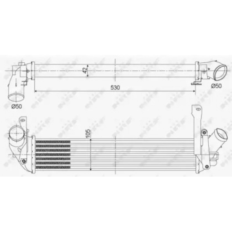 Радиатор интеркулера Renault Kangoo 1.5 dCi 01- (30353)