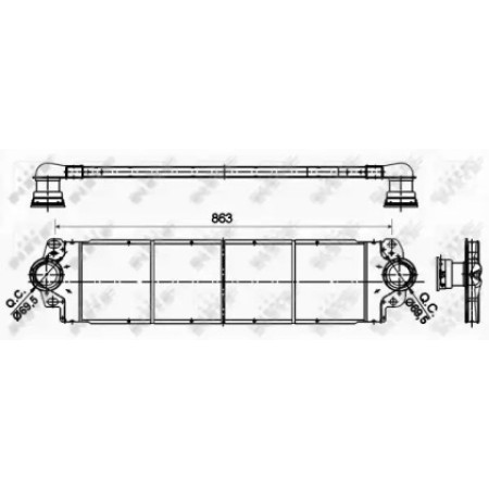 Радиатор интеркулера VW T5 1.9/2.0/2.5TDI (30354)