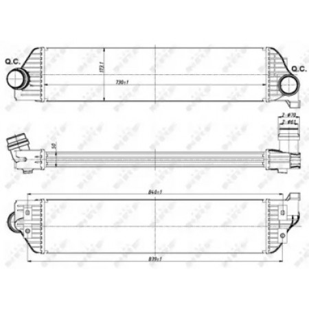 Радиатор интеркулера Renault Master 2.3dCi 10- (30358)