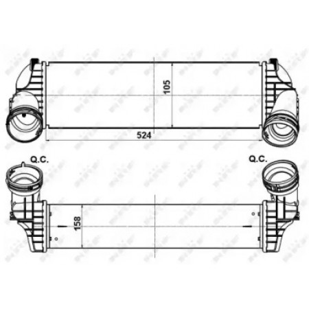 Радиатор интеркулера BMW (F16/F86)/ X5 (E70/F15/F85)/X6 (E71/E72) 2.0D/3.0D 07- (30359)