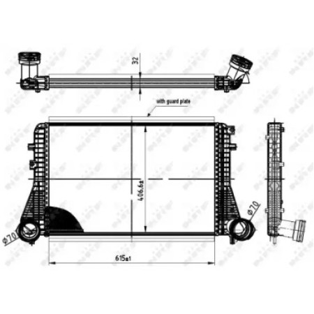 Радиатор интеркулера VW Caddy 1.9 TDI (30454)