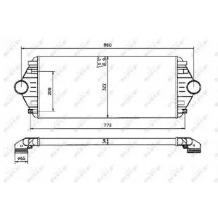 Радиатор интеркулера Cirtoen Jumpy/Fiat Scudo 1.9/2.0 HDI 96-06 (30803)