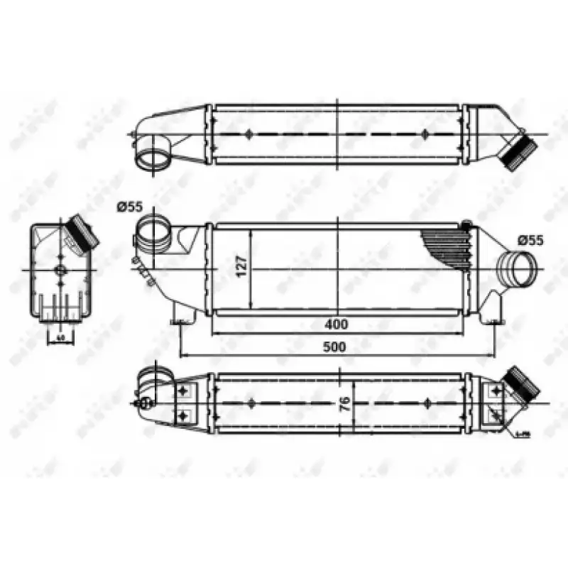 Радиатор интеркулера Ford Transit 2.0DI 00-06 (30886)