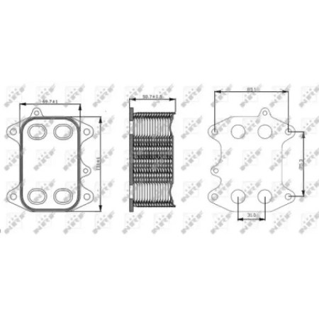 Радиатор масляный VW Caddy III/Crafter/T5 (теплообменник) (31263)
