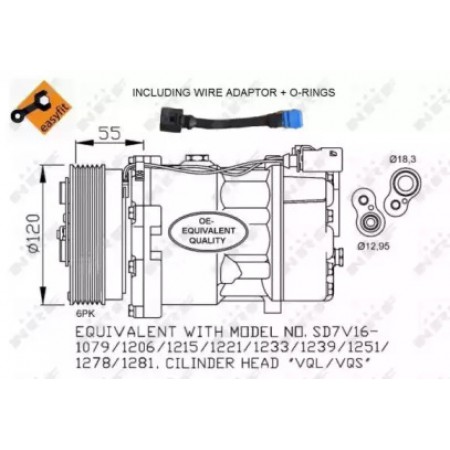 Компрессор кондиционера VW Caddy III 93-15 (32064)