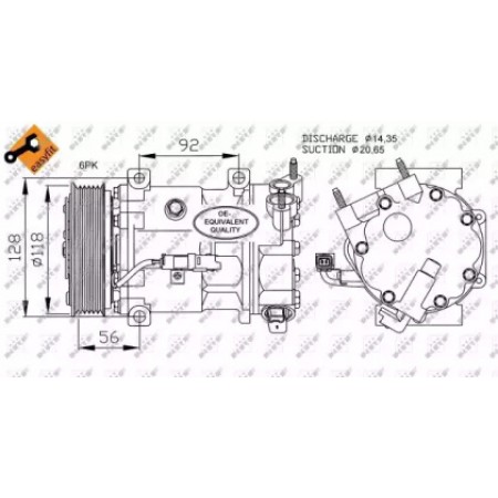 Компрессор кондиционера Citroen Berlingo/Peugeot Partner 1.6HDI 08- (32240)