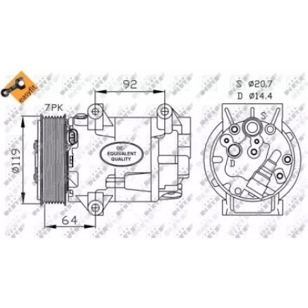 Компрессор кондиционера Renault Grand Scenic II/Megane II 1.9dCi/2.0 02-09 (32424)