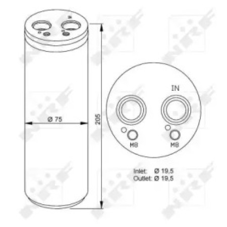 Осушитель кондиционера Audi A4/VW Passat 98-05 (33204)