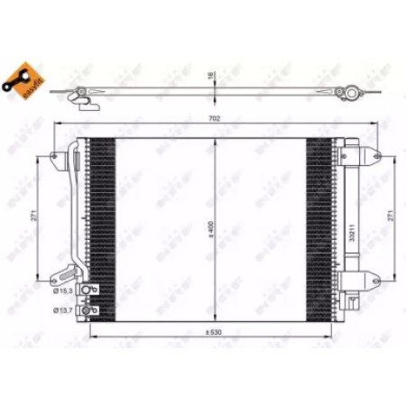 Радиатор кондиционера (с осушителем) VW Jetta 1.2-2.5 10- (350028)