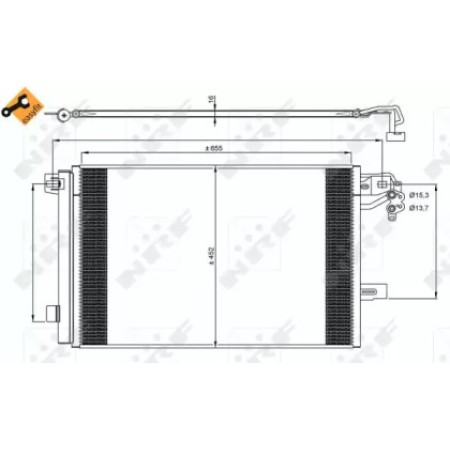 Радиатор кондиционера VW T5 2.0TDI 09-15 (350064)