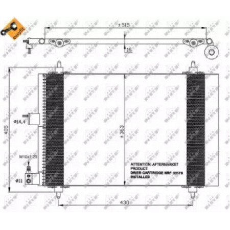 Радиатор кондиционера Citroen Berlingo/Peugeot Partner 96-15 (35414)