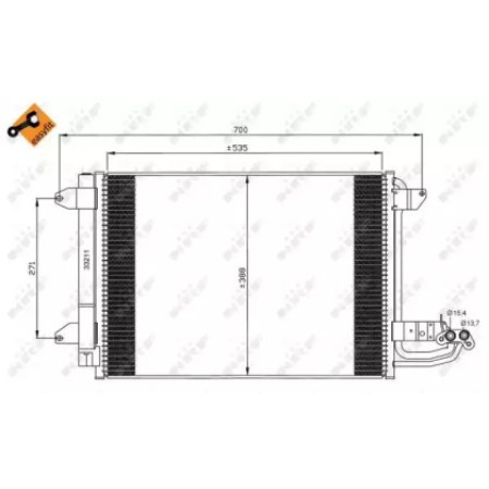 Радиатор кондиционера VW Caddy/Skoda Octavia 03- (35520)