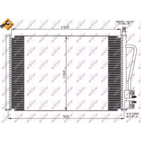 Радиатор кондиционера Ford Fiesta 01-08 (35524)