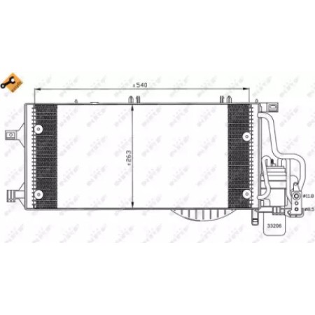 Радиатор кондиционера Opel Combo 01- (35531)
