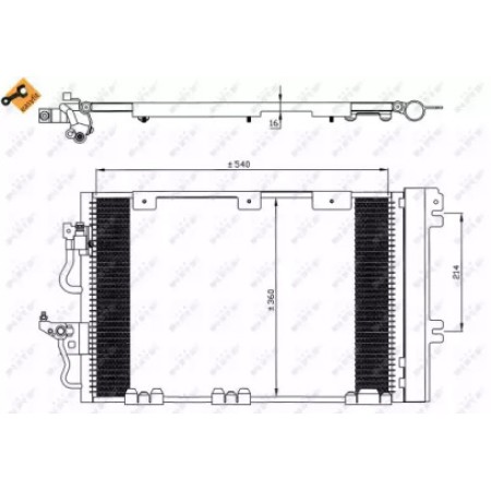 Радиатор кондиционера (с осушителем) Opel Astra H/Zafira B 1.6/1.6CNG/2.0 04-15 (35556)