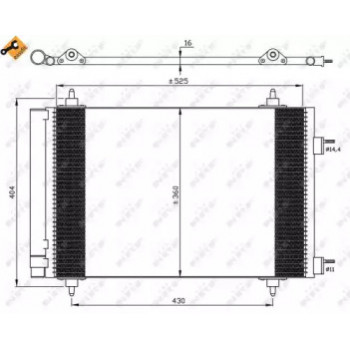 Радиатор кондиционера VW Citroen Berlingo/Peugeot Partner 1.6i 08-18 (35611)