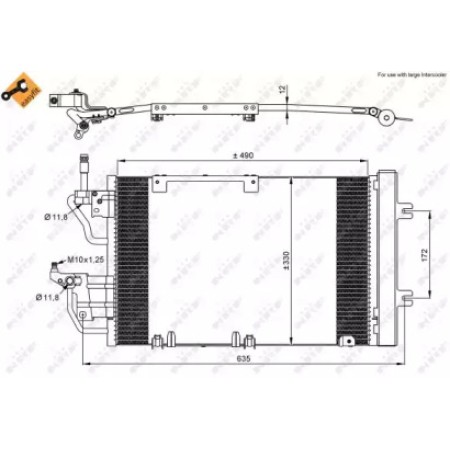 Радиатор кондиционера Opel Astra/Zafira 1.3D/2.0 04- (35633)