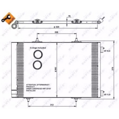 Радиатор кондиционера Citroen C2/C3/Peugeot 206/207 1.1-1.6D 02- (35779)