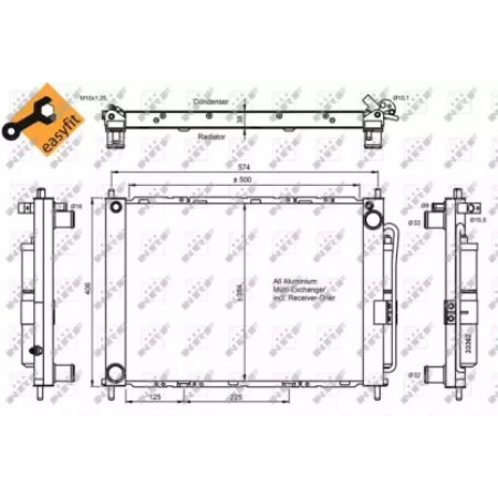 Радиатор кондиционера Nissan Micra/Renault Clio 1.2/1.5dCi 03- (35886)