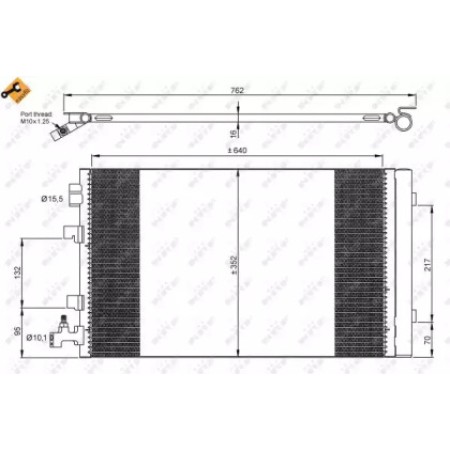 Радиатор кондиционера Renault Fluence/Scenic III/Megane III 1.4-2.0 09- (с осушителем) (35932)