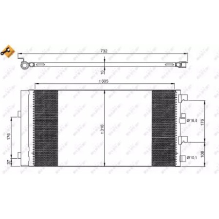 Радиатор кондиционера Dacia Duster 1.5D 10-18 (35969)