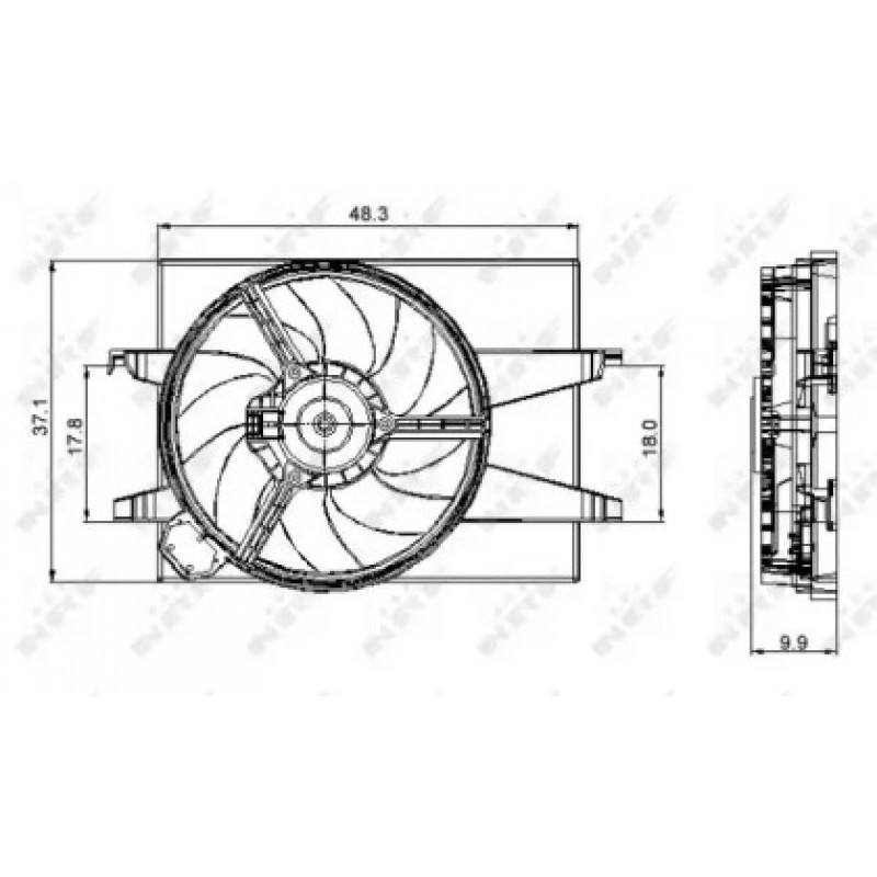 Вентилятор радиатора Ford Fiesta/Fusion 01-12 (с диффузором) (47006)