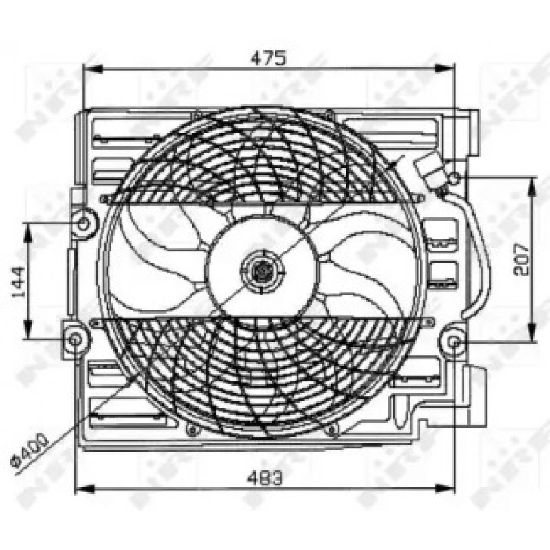 Вентилятор радиатора (электрический) BMW 5 (E39) 2.0i-4.0i/2.5TD 95-04 (с диффузором) (47029)