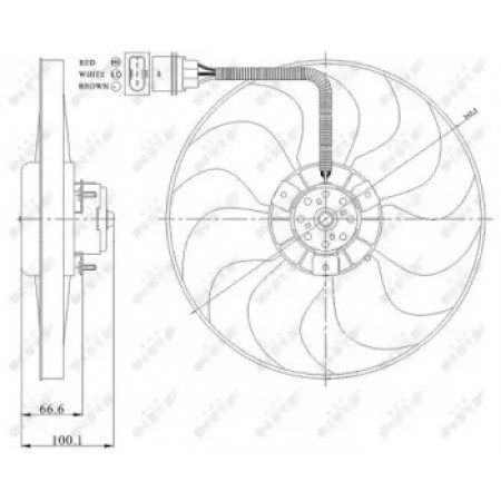 Вентилятор радиатора (электрический) Skoda Fabia/Octavia/VW Golf iV 1.0-1.4 16V 99-07 (47204)