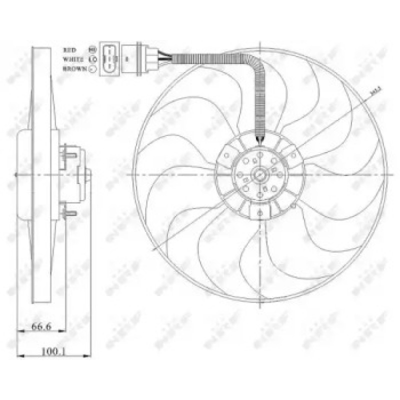 Вентилятор радиатора (электрический) Skoda Fabia/Octavia/VW Golf iV 1.0-1.4 16V 99-07 (47204)