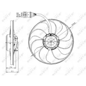 Вентилятор радиатора (электрический) VW Golf IV 1.8-3.2 96-06 (47393)