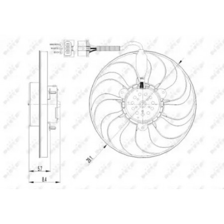 Вентилятор радиатора (электрический) VW Bora/ Golf/Skoda Octavia 96-10 (47398)