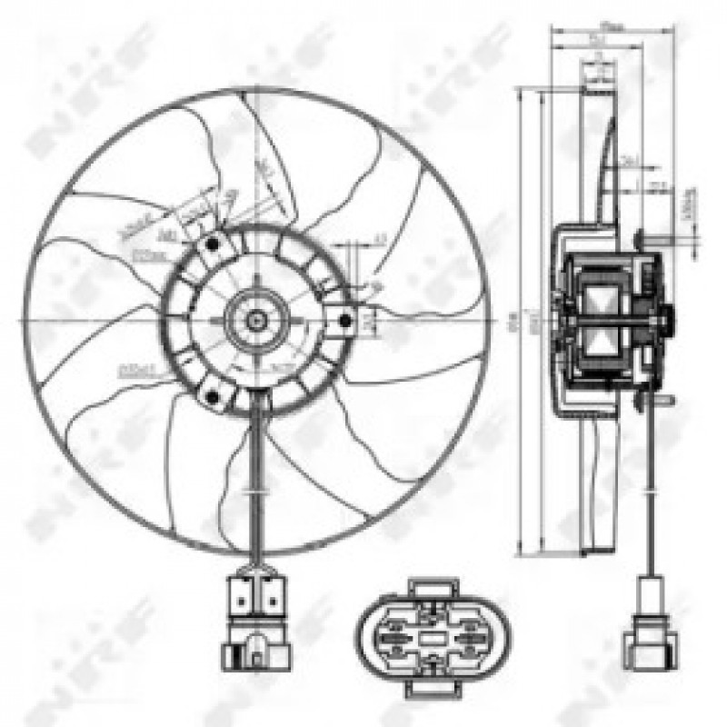 Вентилятор радиатора (электрический) VW T4 90-03 (47428)