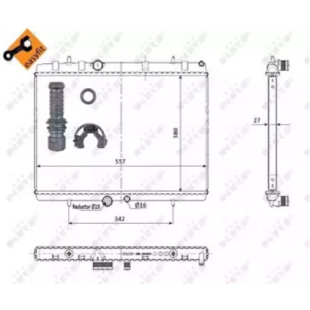 Радиатор охлаждения Citroen C4/C5/Xsara/Peugeot 307/407 2.0 16v/HDI 00- (50438)