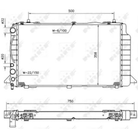 Радиатор охлаждения Audi 80 1.6-2.8 89- (50527)