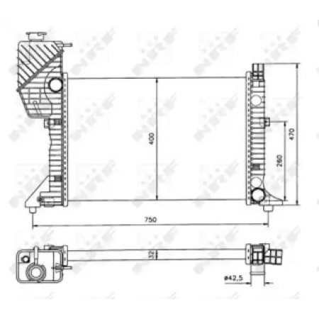 Радиатор охлаждения MB Sprinter 2.3D 95- (50559)
