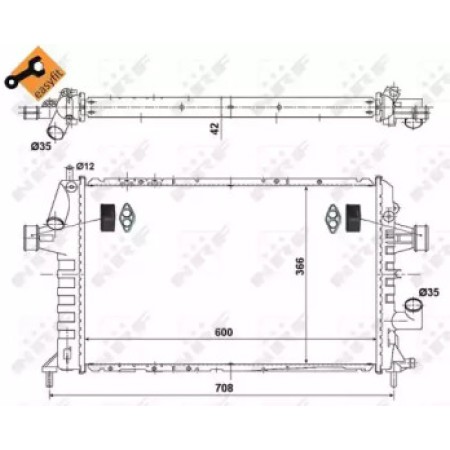 Радиатор охлаждения Opel Astra 1.7D 98-09 (506616)