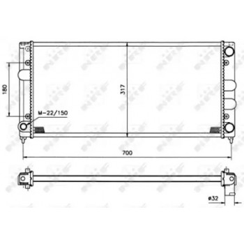 Радиатор охлаждения VW Passat 1.8-2.0/1.6TD/1.9D 88-97 (509506)