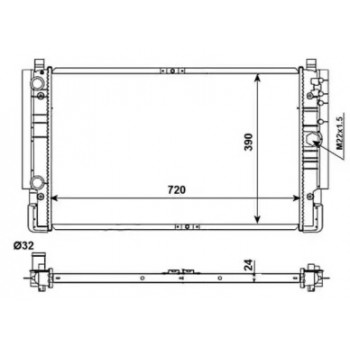 Радиатор охлаждения VW T4 1.9-2.5TDI (509515)