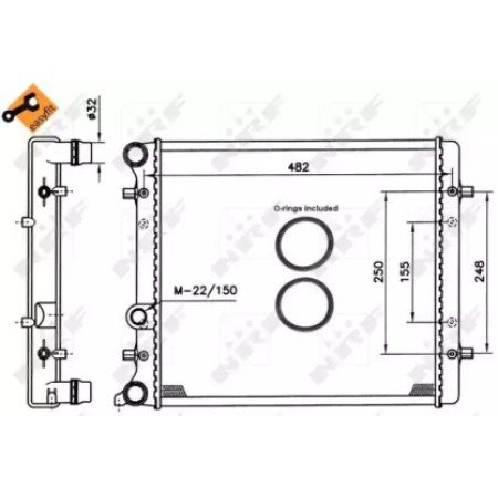 Радиатор охлаждения VW Golf IV 1.4-1.6 97-06 (509530)