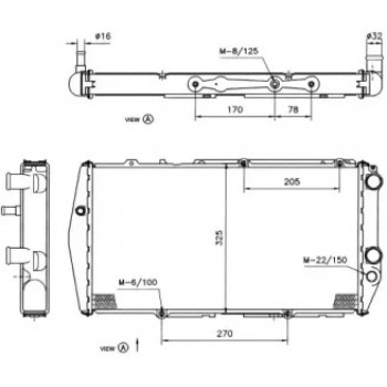 Радиатор охлаждения Audi 100/200 1.6-2.3 76-90 (51311)