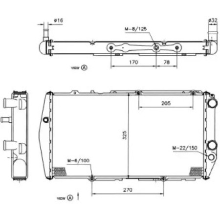 Радиатор охлаждения Audi 100/200 1.6-2.3 76-90 (51311)