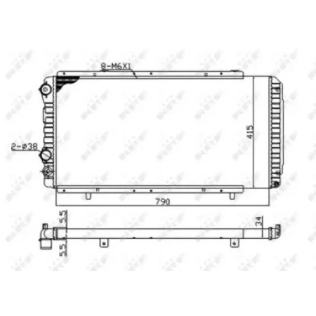 Радиатор охлаждения Citroen Jumper/Fiat Ducato/Peugeot Boxer 94- (-AC) (Economy Class) (52062A)