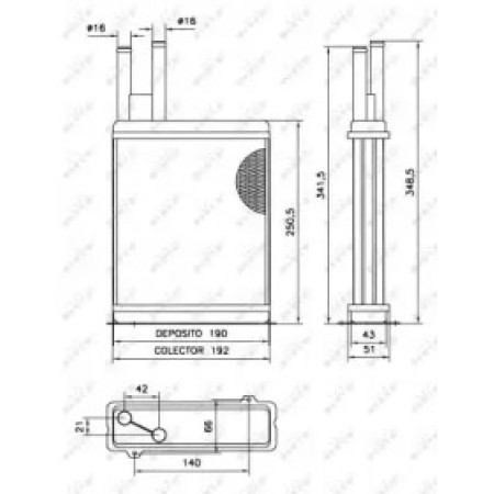 Радиатор печки Citroen Jumper/Fiat Ducato/Peugeot Boxer 94- (52066)