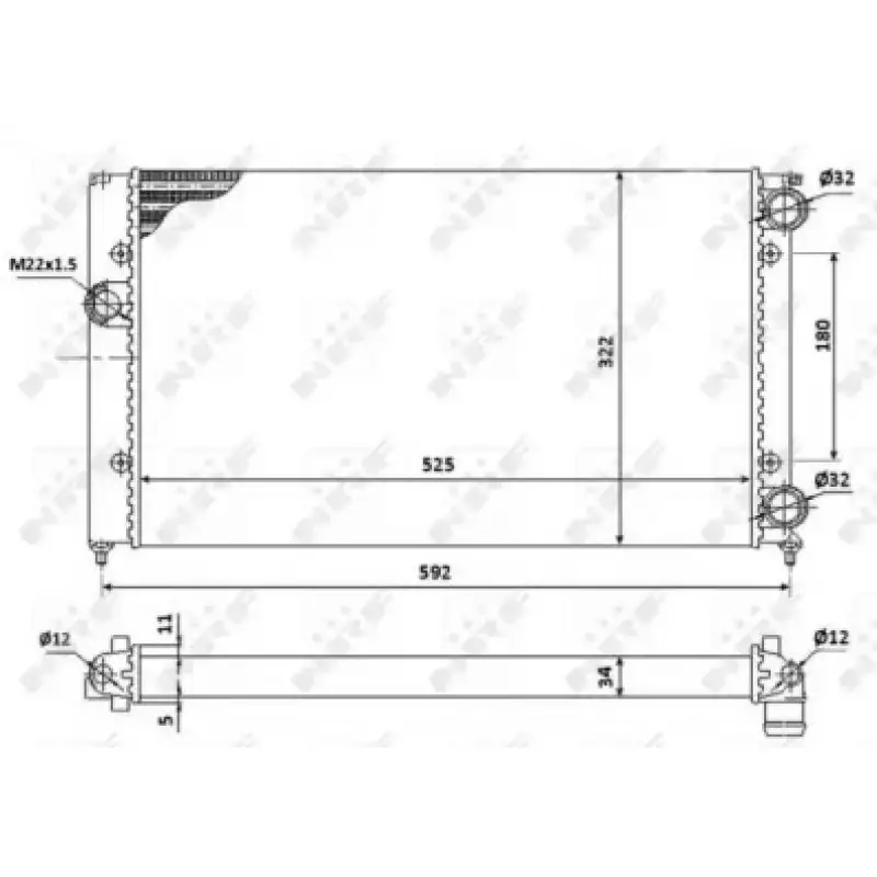 Радиатор охлаждения VW Golf III 1.8-2.0 91-98 (529501)