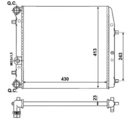 Радиатор охлаждения VW Polo 01-18 (53021A)