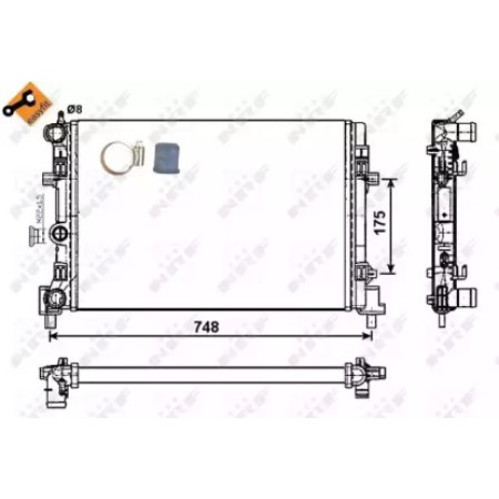 Радиатор охлаждения Skoda Fabia/Rapid/Roomster/VW Polo 06- (53024)