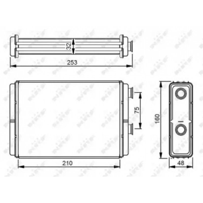 Радиатор печки Fiat Doblo 01- (53233)
